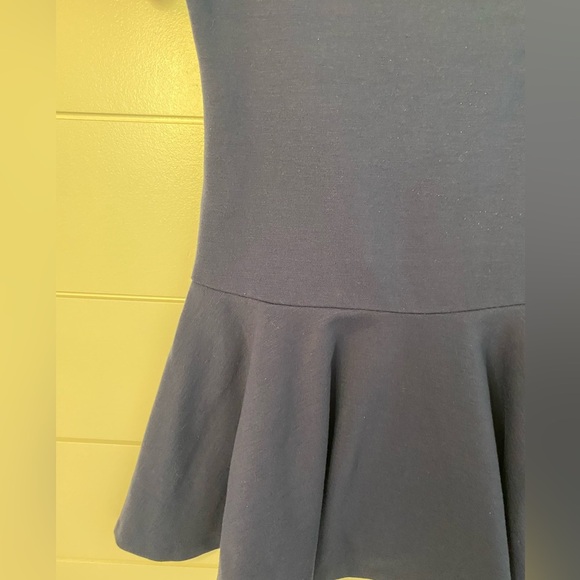 Polo Ralph Lauren Navy Blue Cold Shoulder short sleeve flare bottom dress size 7 - Picture 2 of 13